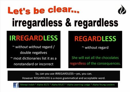 lets-be-clear_irregardless-regardless Let it be, Words, Clea