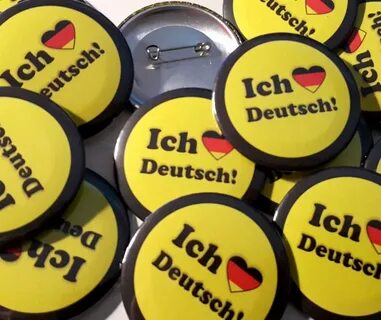Przypinka: Język niemiecki ("Ich liebe Deutsch!") + napis Sz