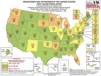 Registered Sex Offender Count in the US Nearly 750k Top Secr