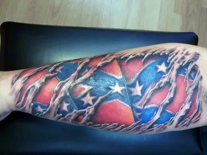 30 Rebel Flag Tattoos For Men - Gagasan Desain Pamer Amerika