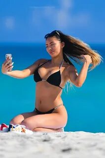 Montana Yao Shows Her Sexy Bikini Body on the Beach in Miami