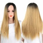 bright wig long hair straight hair hairdressing tool - AS TH
