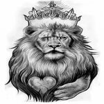 Easy Lion With Crown Drawing