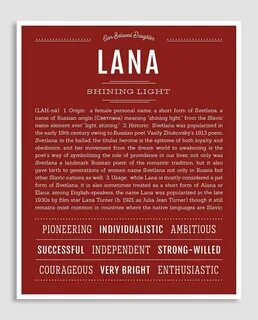 Lana Classic Name Print Baby Names Classic names, Names with