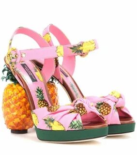 Dolce & Gabbana Woman Knotted Printed Crepe Platform Sandals
