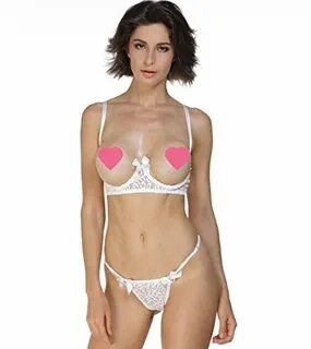 $13.99 iooho Women's Lace Floral Sheer Mesh Cupless Open Cup