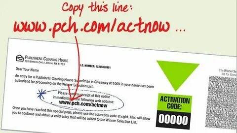 www.pch.com/actnow PCH Activation Code Input Form Publishers