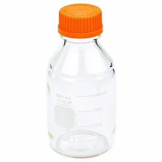 PYREX 500mL Round Media Storage Bottles, with GL45 Screw Cap