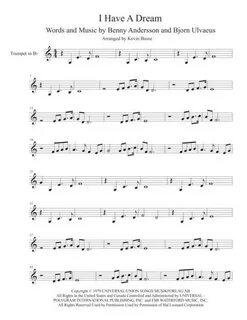 Download I Have A Dream (Original Key) - Trumpet Sheet Music