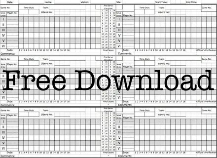 Free Volleyball Score Sheets - Printable PDFs - Straight Fro