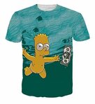 Bart Simpson 'NEVERMIND' T-Shirt Mens tshirts, Tshirt print,