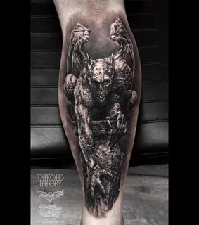 Gargoyle Tattoo, 8 hours to complete by Javier Antunez, Owne