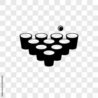 beer pong icons isolated on transparent background. 