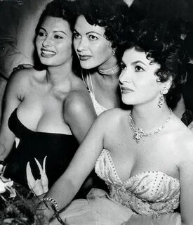 olga-4711: "Gina Lollobrigida at right, with Sophia Loren an