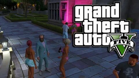 GTA 5: Funny Moments at The Playboy Mansion (GTA V Secret Lo