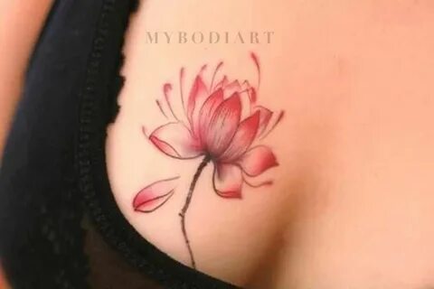 Maria Small Watercolor Floral Flower Lotus Temporary Tattoo Delicate flower tatt
