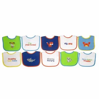 Luvable Friends 7 Piece Drooler Bibs with Waterproof Backing