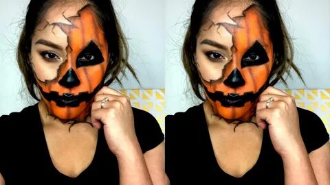 Halloween Makeup - Cracked Pumpkin SussyBeauty - YouTube