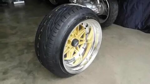 195/45 stretched tires 15x10 - YouTube