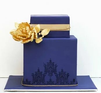 Royal Blue and Gold Cake Wedding Pinterest Wedding cake pict