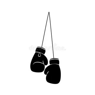Hanging boxing gloves stock illustration. Illustration of bl