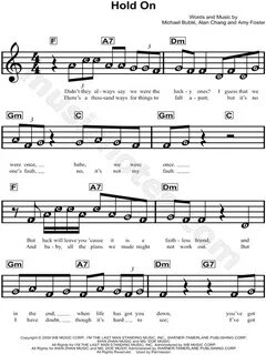 Michael Bublé "Hold On" Sheet Music for Beginners in C Major