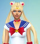 SIMS 4 Sailor Moon Dress + Hair SilverMoon Sims