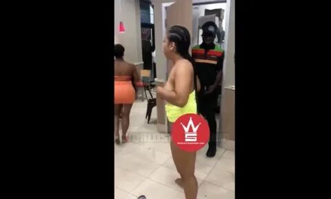 Buns Everywhere: Big Booty Girl Fights Inside A Burger King 