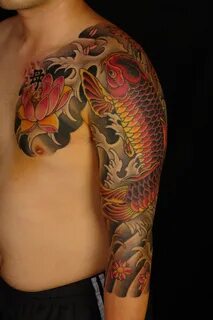 Koi Fish Chest And Shoulder Tattoo * Arm Tattoo Sites