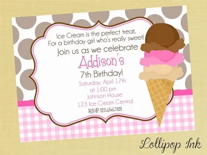 Ice Cream Party Invitation - Collegio Sanlorenzo Template