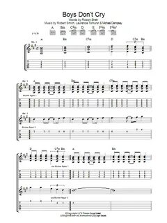Boys Don't Cry Sheet Music The Cure Guitar Tab