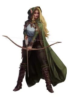 Female Elf Archer Fighter or Ranger - Pathfinder PFRPG DND D