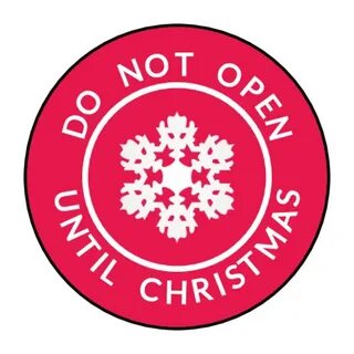 Three retro vintage Do Not Open Until Christmas stickers gum