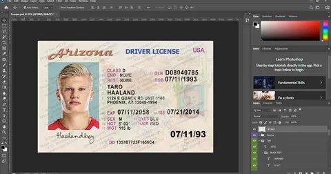 Arizona drivers license PSD TEMPLATE