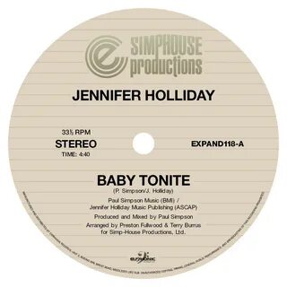 Jennifer Holliday - Baby Tonite - 12" Single, Vinyl Music - 