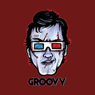 Groovy 3D... Evil Dead Ash Williams Wearing 3D Glasses - Evi