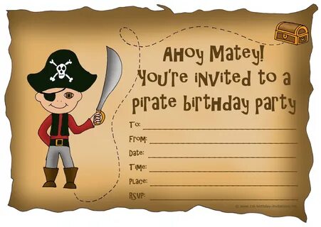 Pirate Birthday Party Invitation Template Free - Best Happy 