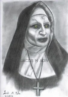 The nun valak Art drawings sketches simple, Dark art drawing