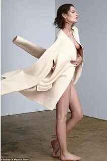 Catherine McNeil goes nude under chic wool jackets for Russh