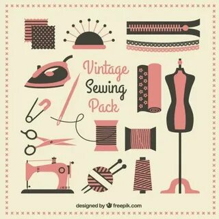 Premium Vector Vintage sewing pack Vintage sewing, Sewing ma