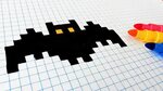 Halloween Pixel Art - How To Draw a Bat #pixelart Dibujos en