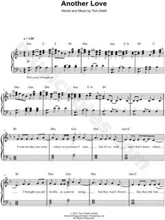 Tom Odell "Another Love" Sheet Music (Easy Piano) in D Minor