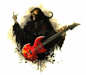 Мертвый гитарист (death soin) кружка с кантом (цвет: белый +