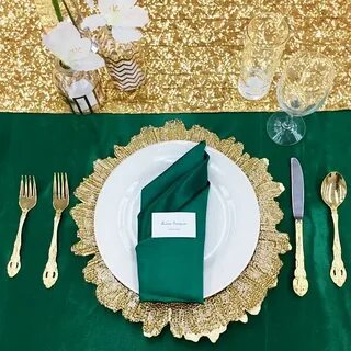 Reef Glass Charger Plate - Gold Green wedding decorations, G