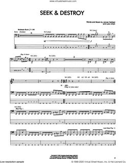 Metallica - Seek and Destroy sheet music for bass (tablature