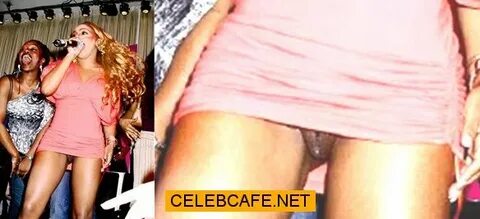 Lil Kim upskirt, shows her shaved pussy