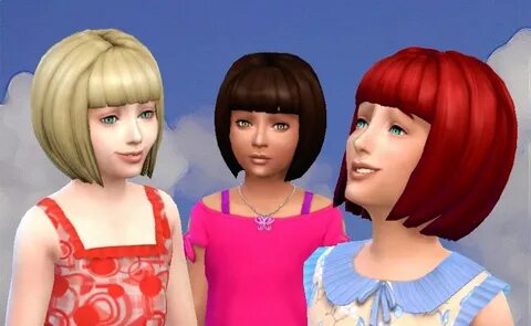 Mystufforigin: Short Bob for Girls - Sims 4 Hairs