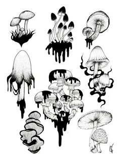 View 18 Simple Line Drawing Mushroom Tattoo