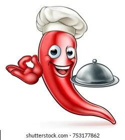 Spicy Red Pepper Chef Hat Cartoon: стоковая векторная график