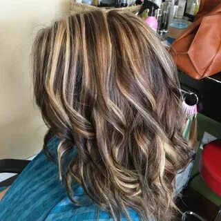 Ash Blonde and Chocolate Streaks Red hair with blonde highli